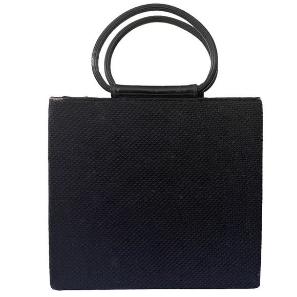 ❌ SOLD ❌ Vintage Floral Tapestry Carpet Hand Bag Black - Picture 3 of 9